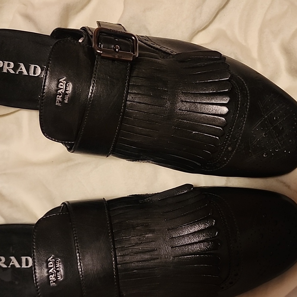 Prada Black Leather Loafers